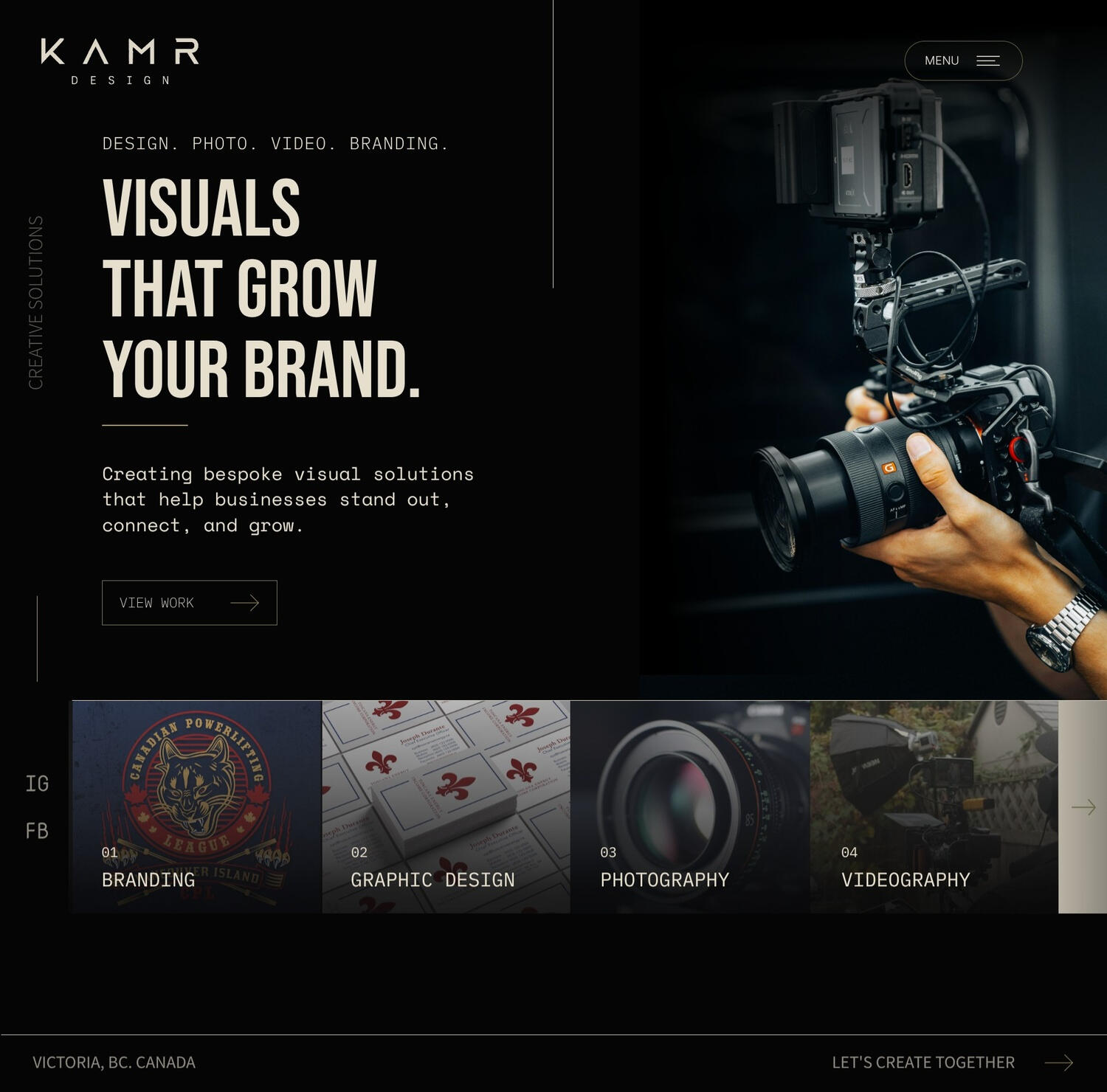 Kamr Design – Creative Studio Website Concept